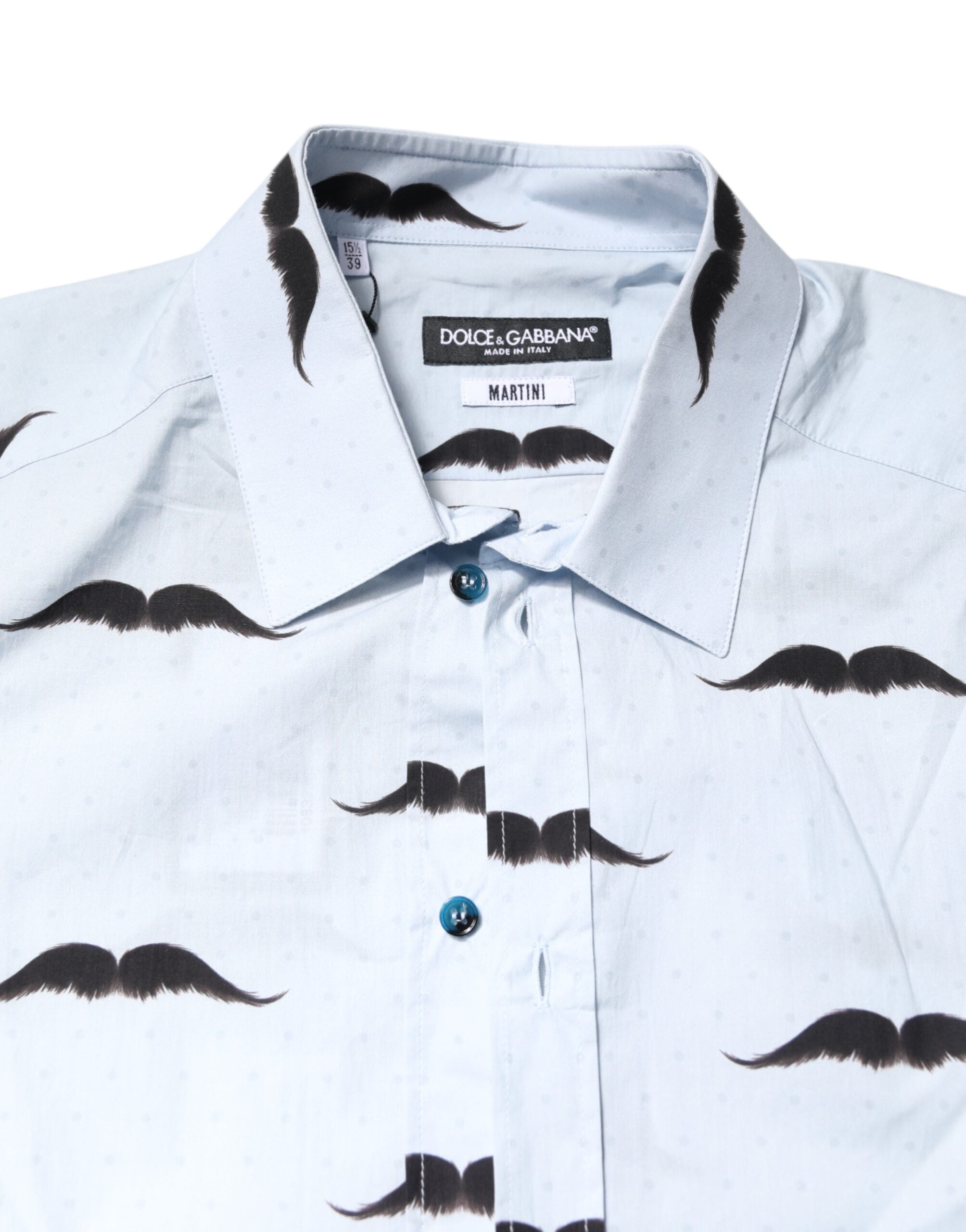 Dolce & Gabbana Light Blue Cotton Shirt MARTINI Formal Dress Shirt